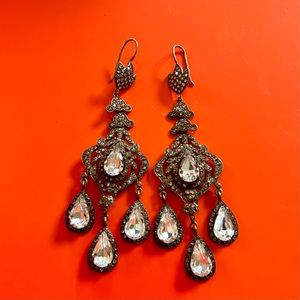 Mogul 3 dangle with pave chandelier earrings.